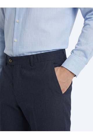 Kip Lacivert Dokuma Relaxed Fit Casual Pamuk Karışımlı Pantolon