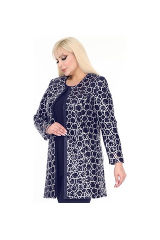 Ladies First Büyük Beden 3924 Lacivert Ceket+bluz Takım 001