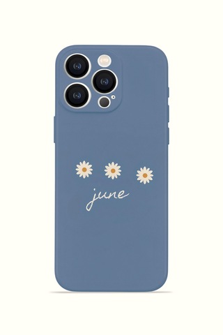 Apple iPhone Uyumlu 16 Pro Vorian İnce Kamera Korumalı Mika Kılıf June Daisy Blue June Daisy Blue Mika