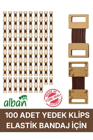 100 Adet Tüm Elastik Bandajlarla Uyumlu Yerli Üretim Esnek Ve Sağlam Bandaj Kopçası