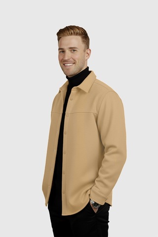 Rizzup Erkek Camel Likralı Rahat Kalıp Cepsiz Kaşe Ceket Çıt Çıtlı, Esnek Şık Model Ceket 2600760