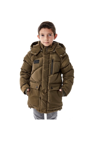 Benitto Kids Erkek Çocuk Kapüşonlu Kalın Kışlık Mont 51335 Haki