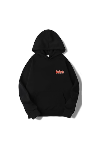 Brz Collection Unisex Oversize Popeye Temel Reis Hoodie Siyah