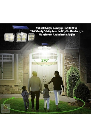 Uzaktan Kumandalı 122 Led Sensörlü Bahçe Lambası Abanoz