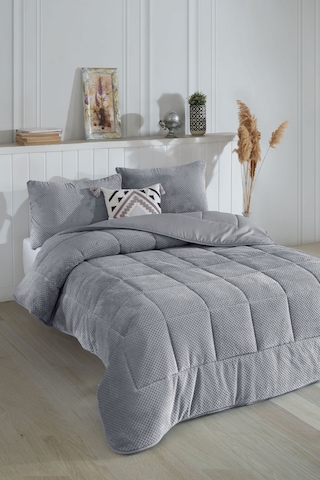 Elart Luis Comfort Set Çift Kişilik 195x215 Cm Gri Gri