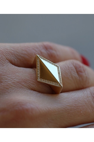 Yenigün Kuyumculuk 14 Ayar Altın Prizma Yüzük Yzk25724