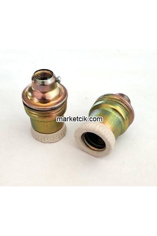 Marketcik Sarı Metal Porselen E14 Bronz Duylar