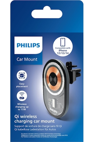 Philips Dlk3534q Usb-c Girişli 15w Araç İçi Magsafe Kablosuz Hızlı Şarj Cihazı-dlk3534q