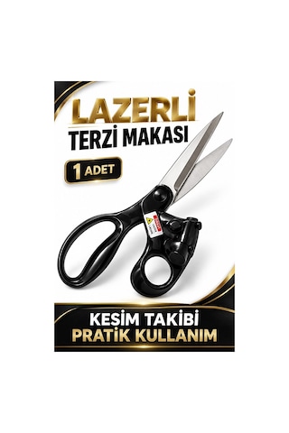 Lazerli Terzi Makası Kumaş Kesme Makası Lazer Çizgili Kesim Kılav