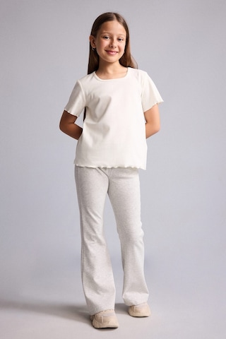 Defacto Regular Fıt Ribana 2li Pijama Takımı Kız Çocuk H5513a826smer98 Ekru-er98