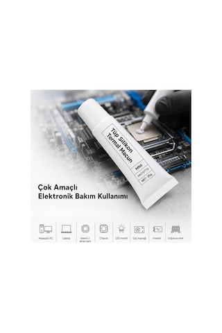 Mn1108ts 25 Gr Beyaz Termal Macun 1.42 W/mk Cpu Gpu Chipset Led Modül Elektronik Bakım Tüp Tipi Soğutucu Macunu