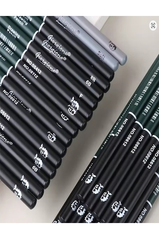 Karakalem Seti 12 Parça 1 Paket Teneke Metal Kutu Eskiz Çizim Seti Kara Kalem