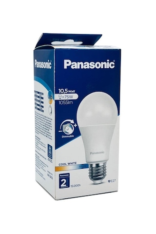 Panasonic 10,5w 75w Dim Led Ampul 6500k- Beyaz Işık E27 Işığı Kısılabilen Lamba