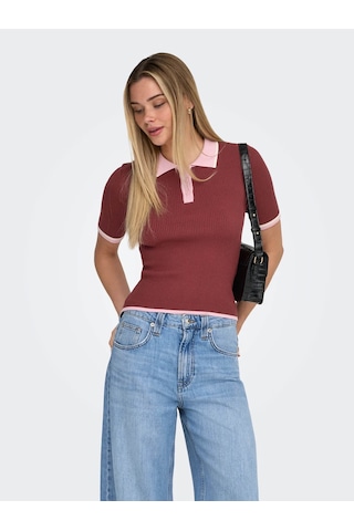Only Onlmeddı Knitted Kırmızı Kadın T-shirt 15363165 Kırmızı