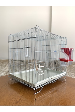 Muhabbet Kuşu Üretim Kafesi Akıllı Yemlik Suluk Ahşap Tünek