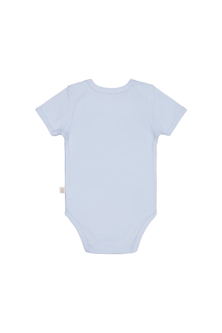 Civil Baby Düz Renkli Kısa Kol Çıtçıtlı Badi - Mavi 0-1 Ay Mavi
