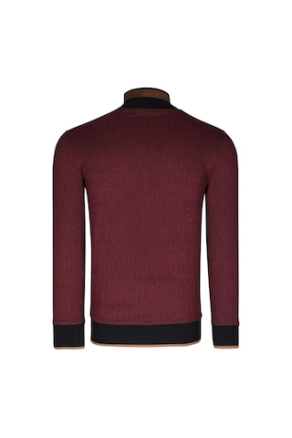 9039 Dewberry Erkek Sweatshırt-desenli Bordo Desenli Bordo