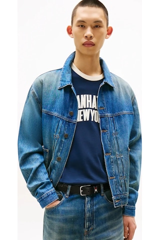 Tommy Hilfiger Pleated Trucker Jack, 1a5 Erkek Mavi Kot Ceket