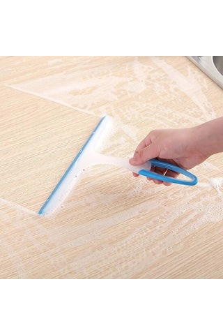 Jzcatçok Fonksiyonlu Cam Kazıyıcızemin Temizlemepencere Temizleme Fırçasısilikon - Mavi