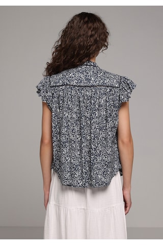 Colin's Colins Fashion Fit Yuvarlak Yaka Metraj Baskılı Kadın Lacivert Kısa Kol Gömlek Cl1080929 Q1.v1 Nav