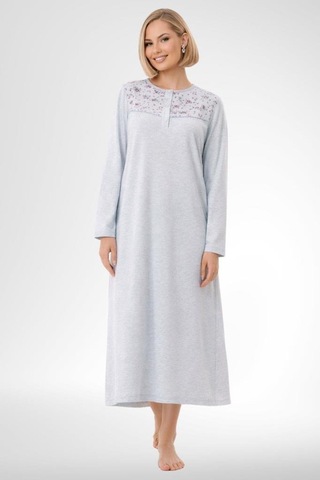 Mecit Pijama Mecit 6321 Mavi Büyük Beden Kadın Sabahlık Pijama Gecelik Set