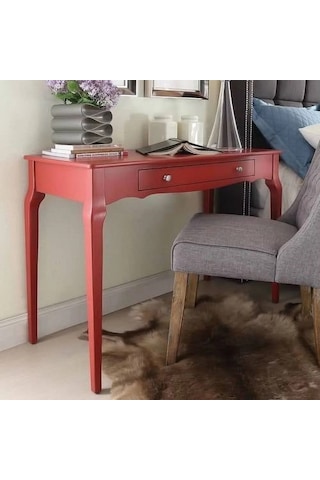 Wooding 120 Cm Masif Kırmızı Lake Bonamy Çalışma Masası Kırmızı