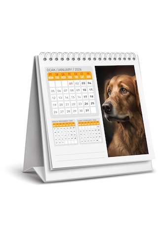 2026 Yeni Köpek Masa Takvimi-16x15 Cm