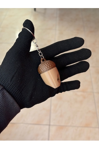 Anahtarlık Tipi Acil Durum Düdüğü Deprem, Kamp Ve Outdoor İçin Meşe Palamudu Tasarım - 3x3x5 Cm Bej
