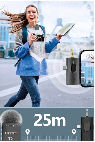 Kablosuz Yaka Mikrofonu İle Profesyonel Ses Kalitesi 3in1