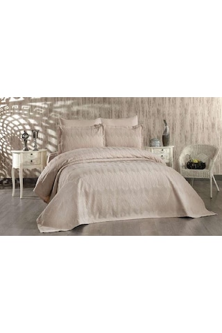 Brillant Mundo 43186 Yatak Örtüsü Seti Simli Şönil Şlemeli 6 Parça İndigo Mavi