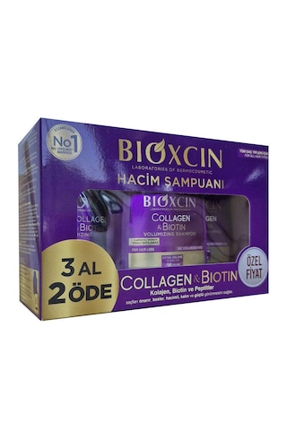 Bioxcin Collagen & Biotin Hacim Veren Şampuan 3 x 300 ML
