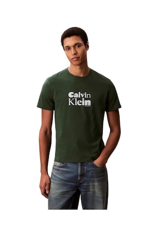 Calvin Klein Lv04rd820 Ss 30s Eu Calvin Klein Bold Grap Erkek Tişört Yeşil