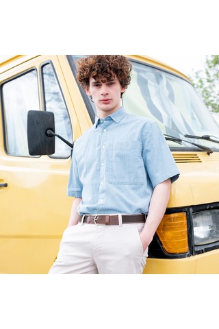 Dwoy Ayarlanabilir Deri Detaylı Kahverengi Elastik Kemer