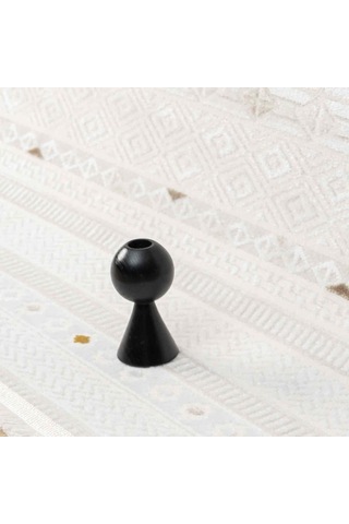 Beyaz Çok Renkli Etnik Şerit Desenli Modern Halı - Nd15502ms