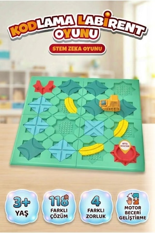 Kodlama Labirent 4 Farklı Zorluk Seviyeli 118 Çözümlü Zeka Ve Mantık Geliştirici Eğitici Oyun Seti