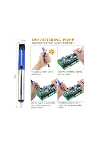 Black 220v 60w Ayarlanabilir Sıcaklık Havya Kiti 15 1 Havya