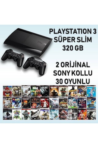 Sony Playstation 3 Super Slim 320 Gb + 2 Kol + 30 Oyun