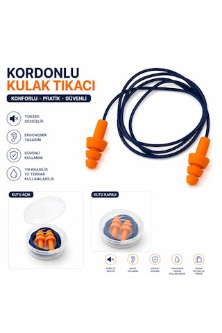 Ipli Kutulu Kulak Tıkacı 3 Adet Ipli Kutulu Kulak Tıkacı 3 Adet