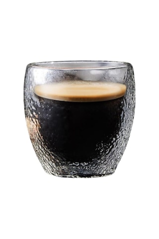 Çift Cidarlı Buzlu Tasarım Kahve, Latte, Su Bardağı, 250 Ml, Cam Bardak, 1 Adet - 12220 Açık Kırmızı