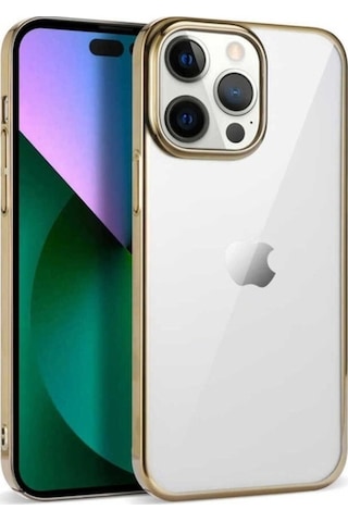Apple Uyumlu iPhone 14 Pro Kılıf Zore Pixel Kapak Gold
