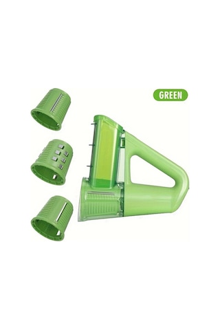 Honeybeeshop Çok Fonksiyonlu Yeşil Elektrikli El Tipi Sebze Doğrayıcı Usb Şarjlı Paslanmaz Çelik Bıçaklar Abs Gövde Patates Dilimleyici Yeşil