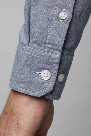 Xint Bisse Regular Fit Uzun Kol Keten Paşa Yaka İndigo Erkek Gömlek Bsgmktn25327 D66 Indigo