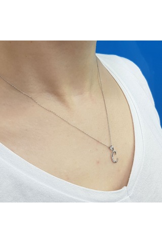 Lova Pırlanta C Harfi Kolye - 2080005