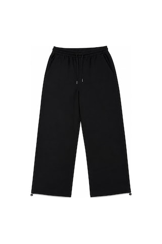 Zaee Silent Ocean Nakışlı Premium Baggy Ayarlanabilir Paça Eşofman Altı Siyah