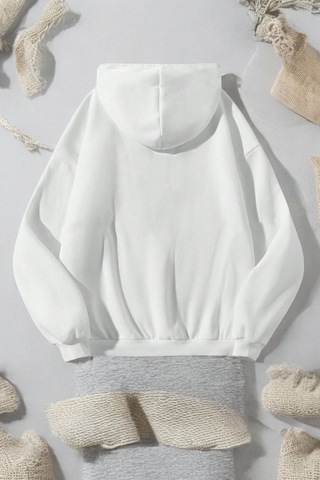 Uyguntarz Mind Life Vibes Baskılı Oversize Sweatshirt Mavi