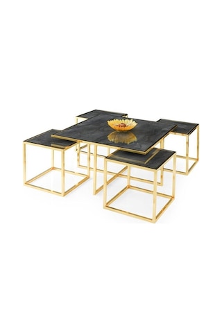Kares 4 Zigonlu Orta Sehpa Metal Gold 90X90X47Cm (531807291)
