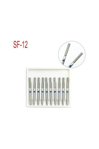 10 Adet/kit Diş Elmas Burs Matkap Yüksek Hızlı El Aleti Orta Fg 1.6 M Parlatma Pürüzsüzleştirici Beyazlatma Ürün Sf-12