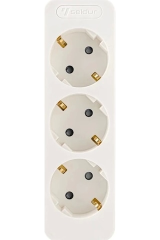 Seldur 3'lü Fiş Priz Çocuk Korumalı Beyaz 0 M