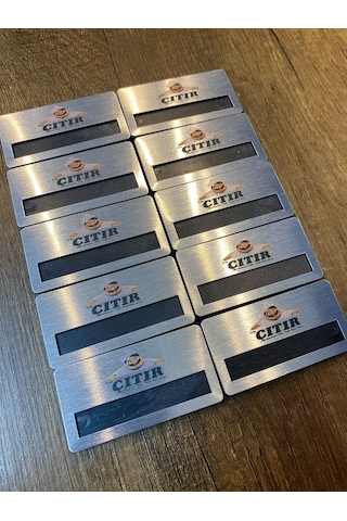 Yaka Kartı İsimlik Metal 10 Adet Mıknatıslı Logo Baskılı Premium 01