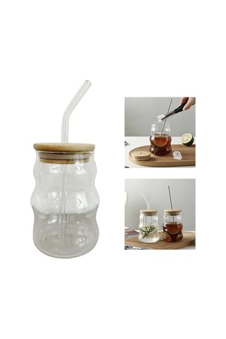 Suntek Milkshake Beer Için Cam Kavanoz Drinkware Temizle B B